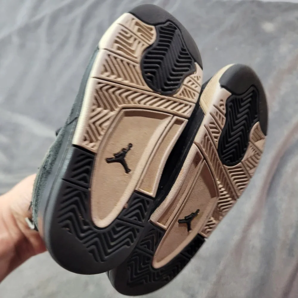 Jordan 4 Retro Royalty Black Metallic Gold Toddler Sneakers‎ 9C 308500-032
